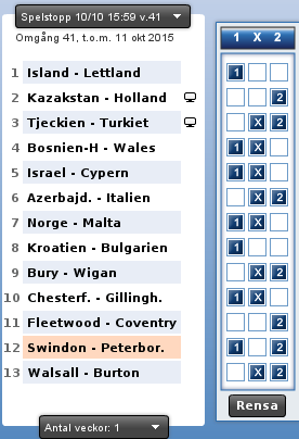 Stryktipset 10/10 - 512-raders